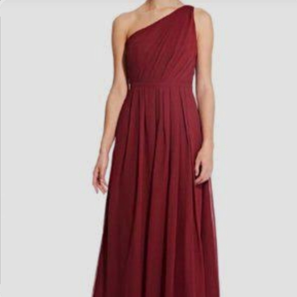 Weddington Way Chiffon Gown Pockets Charity Formal Prom Party Bridesmaid Red 6